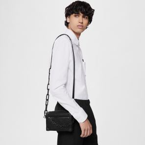 Louis Vuitton Courrèges logo-plaque shoulder bag White